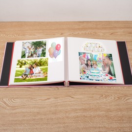 Álbum de fotos autoadhesivo para álbum de recortes de 4 x 6 fotos DIY álbum magnético de lino 30 páginas en blanco, gran regalo para familia, boda, cumpleaños, Navidad, aniversario (rosa)