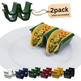 Ceramic Taco Holder (Green - 2 Pack, Taco Shells - 2 Slots)