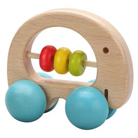 Classic World - Wooden Elephant Rattle Sliding Out for Babies and Toddlers from 6 Months