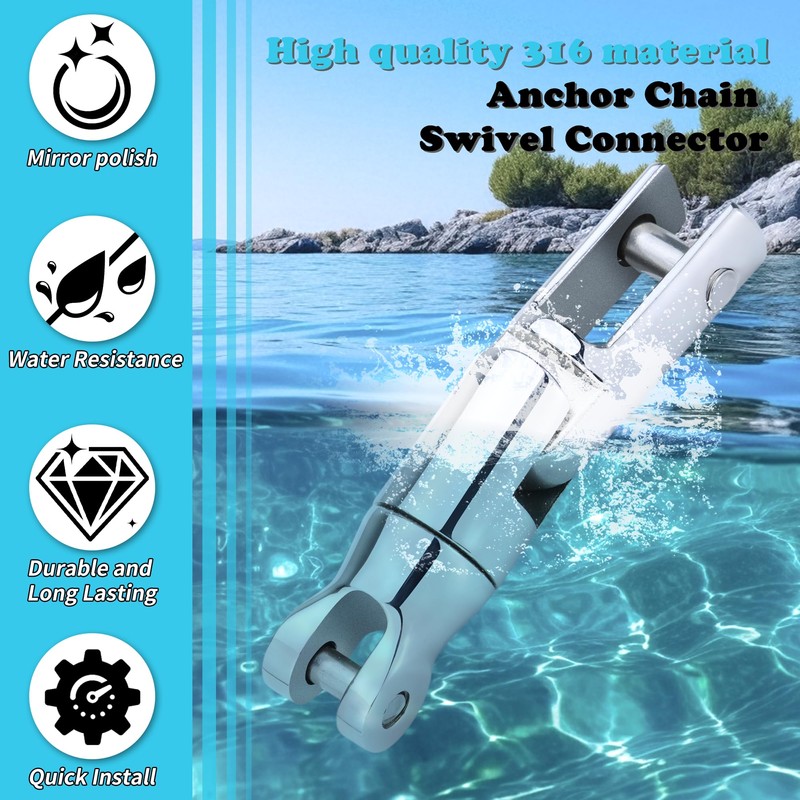 Pvrud Multidirectional Boat Anchor Swivel 316 Stainless Steel, Marine -