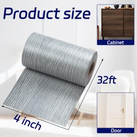 Self Adhesive Wood Grain Tape for Mirrors, 4 inch X 32 ft Decorative Duct Tape Wood Repair Tape, Gray Wood Grain Repair Patch for Tables, Floor, Bathroom, Cabinets, Handicraft DIY