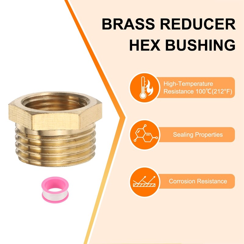 sourcing map 6 Pcs G1/2" Male x G3/8" Female Threaded