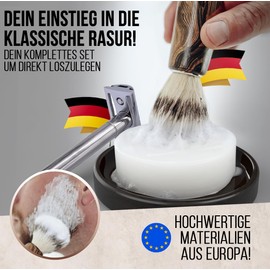 Barbear Gift Set for Men - Premium Safety Razor & Shaving Brush Including Shaving Soap - Introduction to Classic Shaving - Highest Precision from Germany (Safety Razor Chrome)