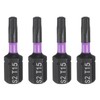sourcing map 4pcs T15 Torx Screwdriver Bit 1/4" Hex Shank