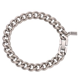 KJ Phiten Titanium Chain Bracelet, Curvature Length 6.7 - 8.3 inches (17 - 21 cm), Width 0.35 inches (9.0 mm), Compatible with Metal Allergies, Health, Made in Japan