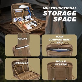 TSPRO Werkzeug-Tasche Molle Tasche, Utility EDC Pouch & Gürteltasche für Notfallrettungs-Szenen, Outdoor-Abenteuer und Camping (Khaki) ﻿ ﻿