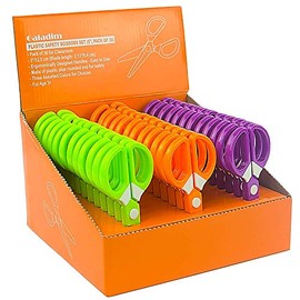 Galadim Child-safe Scissors Set (36 Count Teacher Pack, Rounded-tip, 12.5 cm) - 5’’ Plastic Safety Blunt Pre-school Kids Training Scissors GD-021-CA-4