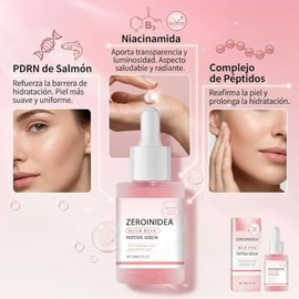 3PCS Serum Coreano Original,Pink Peptide Serum con PDRN,niacinamida y péptidos,Cuidado Antiedad con tratamiento hidratante y humectante, mejora el ton