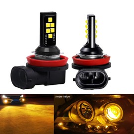 SOCAL-LED LIGHTING 2x H11 H8 LED Fog Light Bulb for Powersports Advanced 3030 SMD Bright Colorful Daytime Running DRL Lamp, Amber Yellow