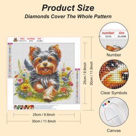 Acudotr Dog Diamond Painting Kits for Adults, 5D DIY Diamond Art Kits for Beginners, Full Drill Diamond Painting Kits for Home Wall Decor, 12x12 Inch