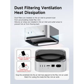 Hagibis Desktop Stand for Mac Mini M4/M4 Pro 2024 Dustproof Base Heat Dissipation Bracket Aluminum Alloy Cooling Laptop Holder