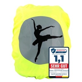 EANAGO Premium School Bag Rain Cover Children with Ballerina Motif - School Backpack Rain Cover - 100% Waterproof - Rain Cover Backpack with Safety Reflector, Ballerina