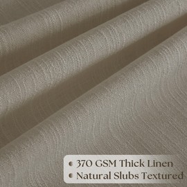 Pinch Pleated Linen Curtains 96 Inches Long 70 Inch Width Light Filtering Window Curtains 96 Inch Living Room Bedroom Pinch Pleat Drapes Patio Door Large Window Taupe Burlywood Birch 1 Panel 70Wx96L