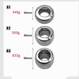 Stainless Steel Ball Stretcher Diameter 35 x 40 mm 560 g Scrotal Magnets