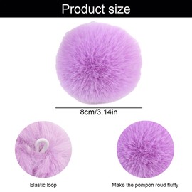 QIBZI Knitting & Crochet Accessories, 10 Pieces Artificial Plush Pompoms, Soft Synthetic Fox Fur Pompoms with Elastic Loops for Hats, Keychains, Scarves and Gloves