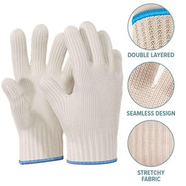 Oven Gloves Heat Resistant Oven Mitts & Potholder - Non-Slip & Reusable Double Oven Glove with Fingers Heavy Duty Kitchen Gloves Oven for BBQ Cooking Baking & Grilling - Maximum Heat Protection