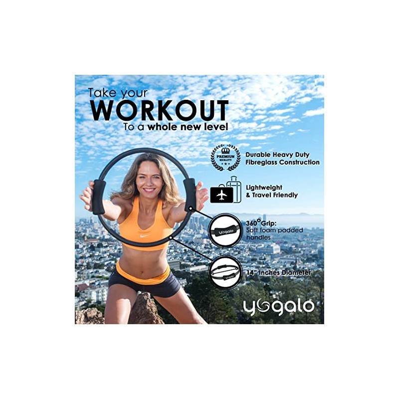 Yogalo Pilates Ring and Ball Set with Resistance Bands