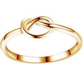 Kingray Jewelry Stainless Steel Love Knot Friendship Promise Ring Size 3-13 (Gold, 6)