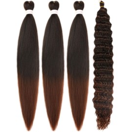 Ombre Brown Braiding Hair Pre stretched for Boho Braids Pre stretched Boho Braiding Hair
