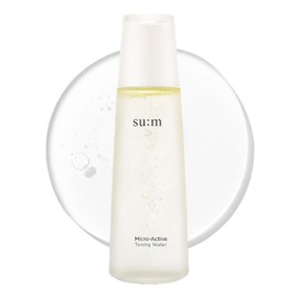 SU:M Agua tonificante microactiva (5.07 onzas líquidas) - Tónico exfoliante suave de doble fase con baja irritación, textura mejorada de la piel y aumenta la vitalidad, cuidado de la piel coreano. PHA
