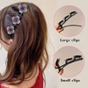 8 Pcs Satin Fabric Hair Bands, Clover Rhinestone Hair Clips,