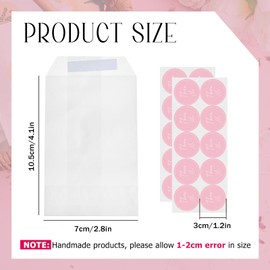 Tenare 50 Sets Wedding Confetti Bags Kit Include 50 Pieces 70 x 105 mm Wedding Confetti Glassine Bags Wedding Favor Bags and 50 Pieces Wedding Confetti Stickers for Wedding (Elegant Style)