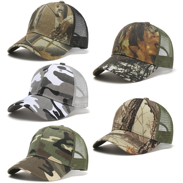 5 Pack Sublimation Blank Trucker Hats, Mesh Baseball Caps Bulk