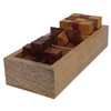 Purpledip Wooden Puzzle Set: 3 Mind Brain Challenges with Storage