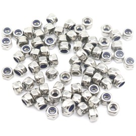 100Pcs M3 x 0.5mm 304 Stainless Steel Self-Lock Nylon Inserted Hex Lock Nuts, Self Clinching Nuts