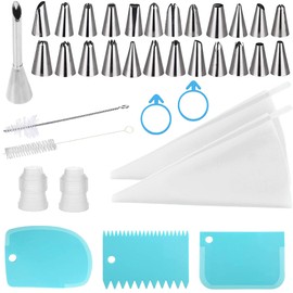 BDSHUNBF 36-piece piping bag set, reusable piping bag large with nozzles, with 25 different piping nozzles, professional attachments for cakes, cakes, cupcake decoration