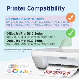 962XL Ink Cartridges Combo Pack Replacement for HP hp962 962 XL Ink Cartridges Works with OfficeJet Pro 9010e 9012e 9014e 9015e 9018e 9019e 9020e 9022e 9025e 9028e Series (962XL-4P, BK/C/M/Y)