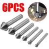 Ticfox 6pcs HSS 90 Degree Countersink Drill Bits Set Metal