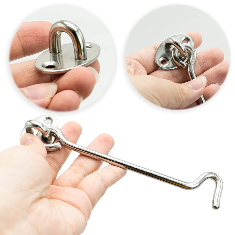 Pack of 2 Cabin Hooks, Eye Latch & Bolt for