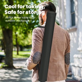 AAXKK 35" Long Tube Storage Bag Case For Board Game Mat Card Game Texas Hold'em Poker Table Tops Outdoor Carring Bag Waterproof, Easy Clean, Odorless, Matt Black PU Leather
