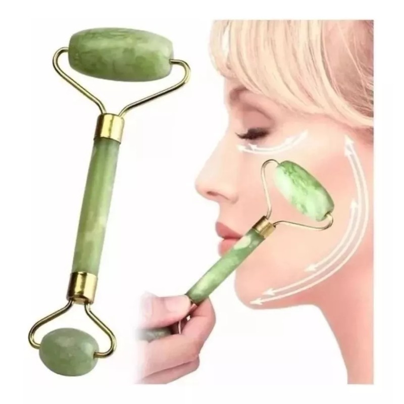 RIVERSOFY Kit 5 Rodillos Jade Piedra Masaje Rejuvenecimiento Facial