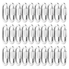 30 Packs Quick Link M3.5 1/8 inch 304 Stainless Steel Quick Link Chain D Shape Locking Quick Chain for Carabiner, Hammock, Camping and Outdoor Equipment