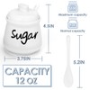 Swetwiny Ceramic Sugar Bowl with Lid and Spoon, 12 Ounces