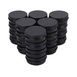 Chocople Aluminum Can Case, Cream Case, Jar, Cosmetics, Aluminum Containers, Divided, Black, Set of 24 (15 ml)