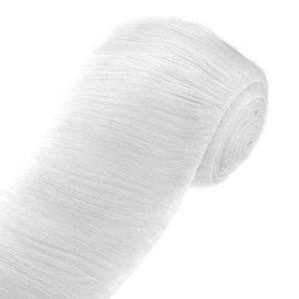 LetCart Exquisite Shaggy Plush Plastic Furry Faux Precut Strips 9 x 150 cm Faux Leather Plush White Fur Fluffy Fabric Craft Plush Fabric for Gnome Beard Santa Hair Dwarf DIY Decoration