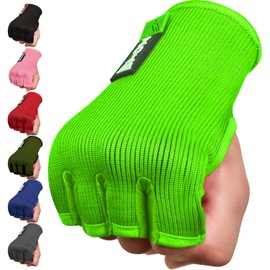 WYOX Guantes de Boxeo para Hombres y Mujeres, Guantes de Boxeo, Envoltura de Kickboxing, Envoltura de compresión (S/M (17-21cm), Verde)