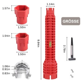SINZONeu® 8-in-1 Armaturenschlüssel Set - Standhahnmutterschlüssel mit Rutschfestem Griff für Waschbecken & Toilette, Professionelles Wasserhahnschlüssel Werkzeug für Küche/Bad Installation