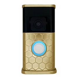 Honeycomb Video Doorbell Cover (Compatible with Ring 3, 3 Plus, 4, Battery Plus, and Battery Pro) (Brass)
