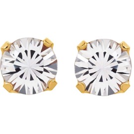 Hypoallergenic Titanium, 14k Gold, Stainless Steel Stud Earrings- Nickel Free Hypoallergenic Earrings for Women, Men, Metal, Cubic Zirconia Created Amethyst Created Emerald