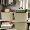 Soddeph 4 Packs Plastic Storage Bins with Bamboo Lids,Stackable Storage