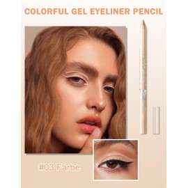 Jutqut Gel Eyeliner Mat, Nude Waterproof Eye Pencil, Waterproof Long Lasting Liner Stick, Eyeliner Pen Smudge-proof Tattoo, Cream Smooth Metallic Eyeshadow Pen, Waterproof Eyeliner for Women