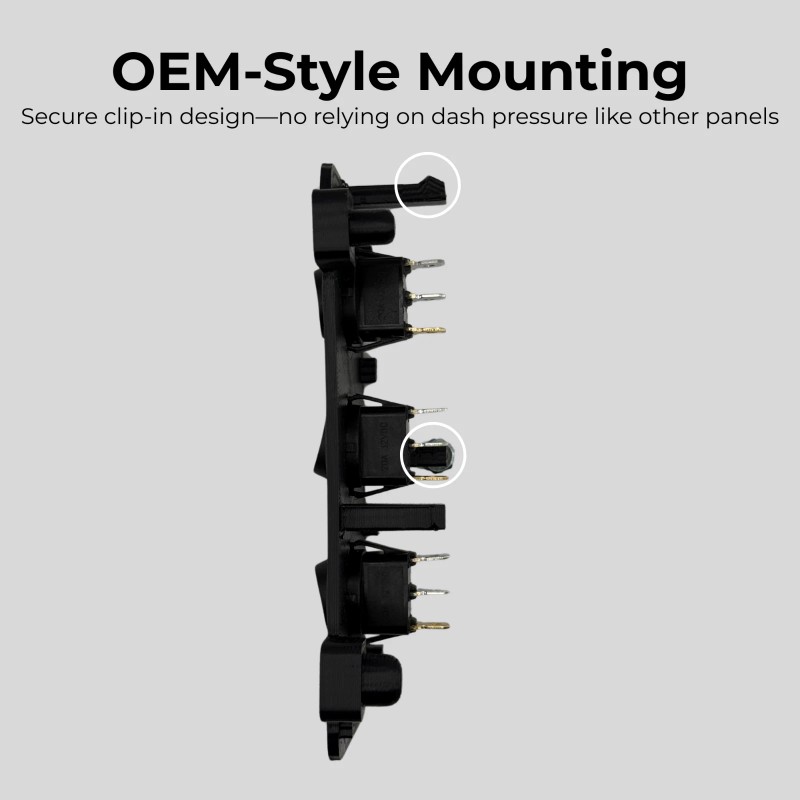 Podium 99-07 Silverado Sierra 3 Toggle Switch Panel Bezel GREEN