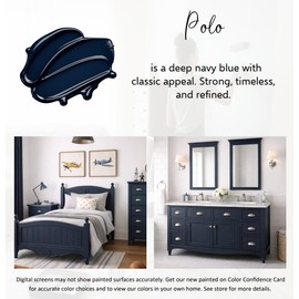 ALL-IN-ONE Paint by Heirloom Traditions, Polo (Dark Navy), Quart - Durable cabinet and furniture paint. Built in primer and top coat, no sanding needed. Includes our 30 featured color card.