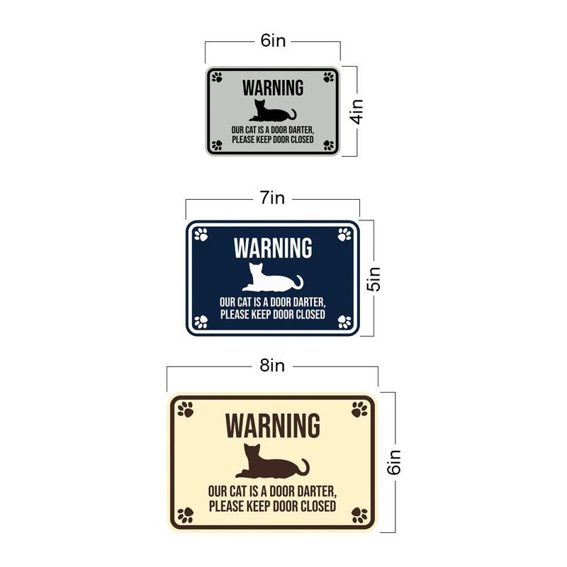 Classic Framed Paws, Warning Our Cat is a Door Darter,