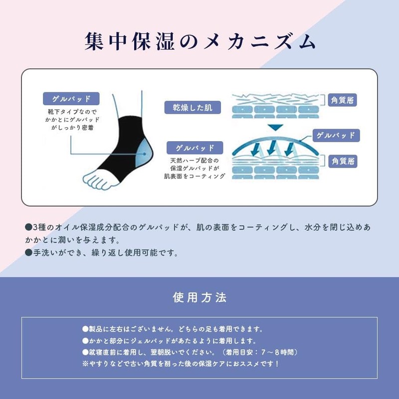 Heel Socks, Moisturizing Socks, Set of 2, Herbal Formulation, Skin