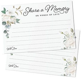 Share a Memory Cards - Minimalist Well Wishes Card - 6 x 4 - Set of 50 - for Celebration of Life, Weddings, Anniversaries, Memorials, Funerals, Birthdays, Graduation - Made in USA